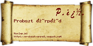 Probszt Árpád névjegykártya